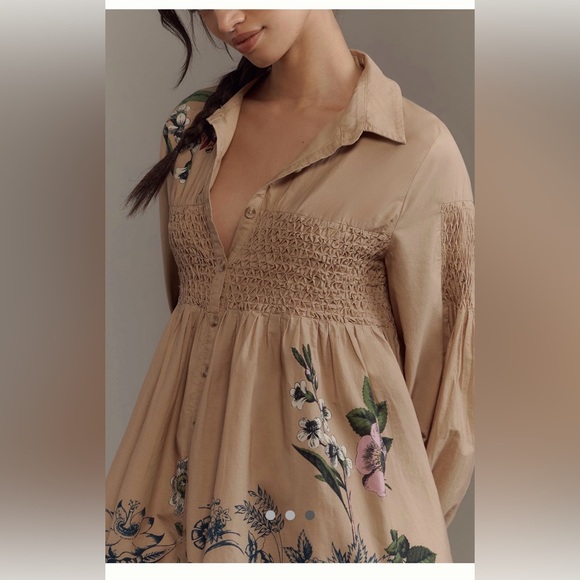 Maeve Smocked Shirt Dress - Picture 2 of 8